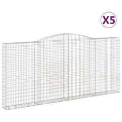 vidaXL Kaarevat kivikorit 5 kpl 400x30x180/200 cm galvanoitu rauta hinta ja tiedot | Aidat ja tarvikkeet | hobbyhall.fi