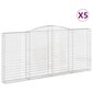 vidaXL Kaarevat kivikorit 5 kpl 400x30x180/200 cm galvanoitu rauta hinta ja tiedot | Aidat ja tarvikkeet | hobbyhall.fi