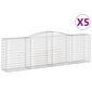 vidaXL Kaarevat kivikorit 5 kpl 400x50x120/140 cm galvanoitu rauta hinta ja tiedot | Aidat ja tarvikkeet | hobbyhall.fi