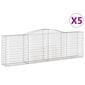 vidaXL Kaarevat kivikorit 5 kpl 400x50x120/140 cm galvanoitu rauta hinta ja tiedot | Aidat ja tarvikkeet | hobbyhall.fi