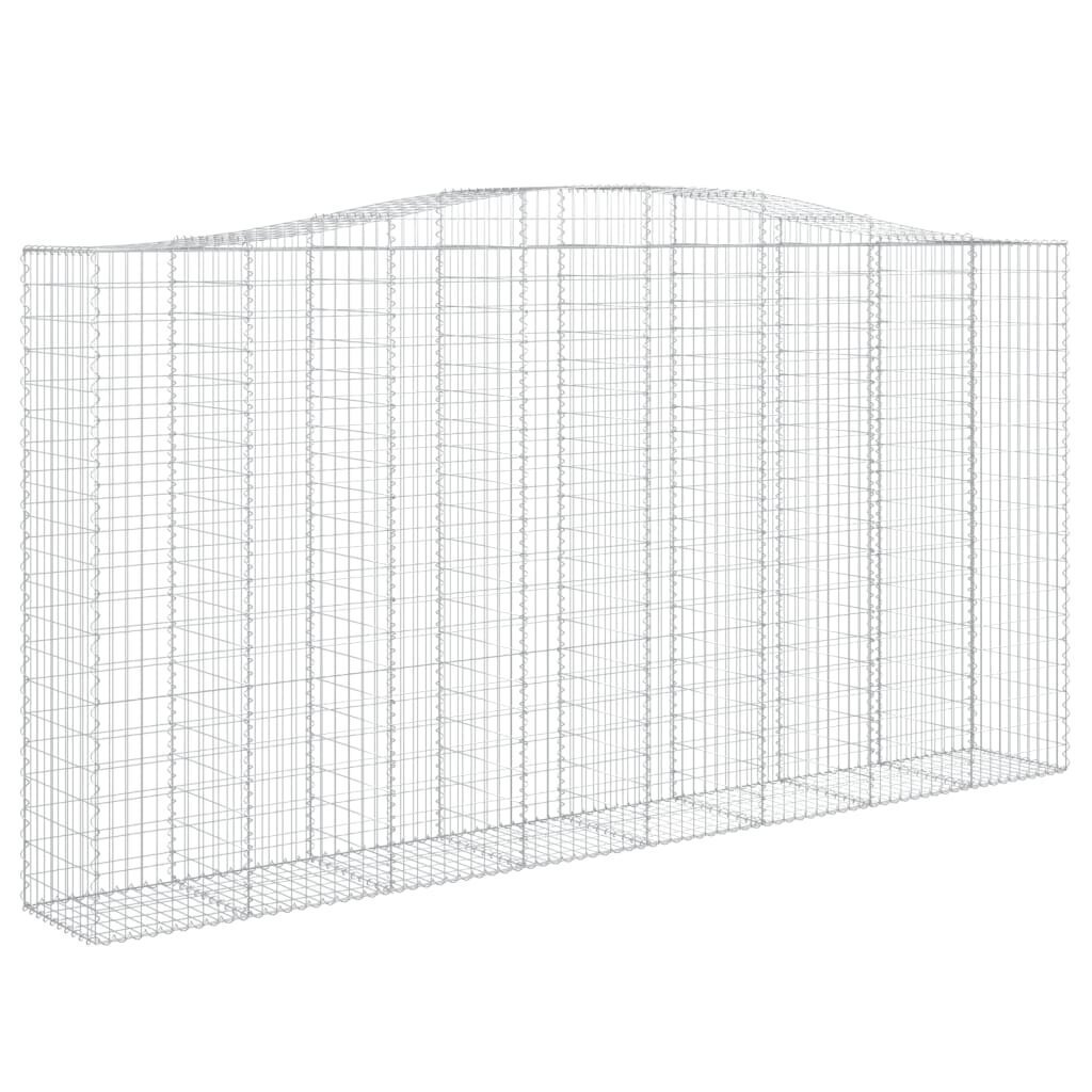 vidaXL Kaareva kivikori 400x50x200/220 cm galvanoitu rauta hinta ja tiedot | Aidat ja tarvikkeet | hobbyhall.fi