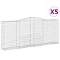 vidaXL Kaarevat kivikorit 5 kpl 400x50x160/180 cm galvanoitu rauta hinta ja tiedot | Aidat ja tarvikkeet | hobbyhall.fi