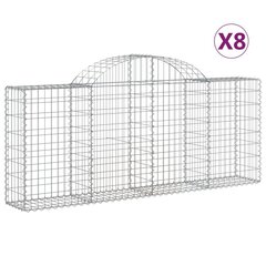 vidaXL Kaarevat kivikorit 8 kpl 200x30x80/100 cm galvanoitu rauta hinta ja tiedot | Aidat ja tarvikkeet | hobbyhall.fi