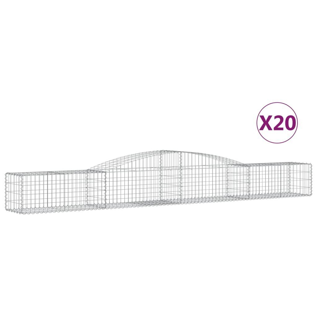 vidaXL Kaarevat kivikorit 20 kpl 400x50x40/60 cm galvanoitu rauta hinta ja tiedot | Aidat ja tarvikkeet | hobbyhall.fi