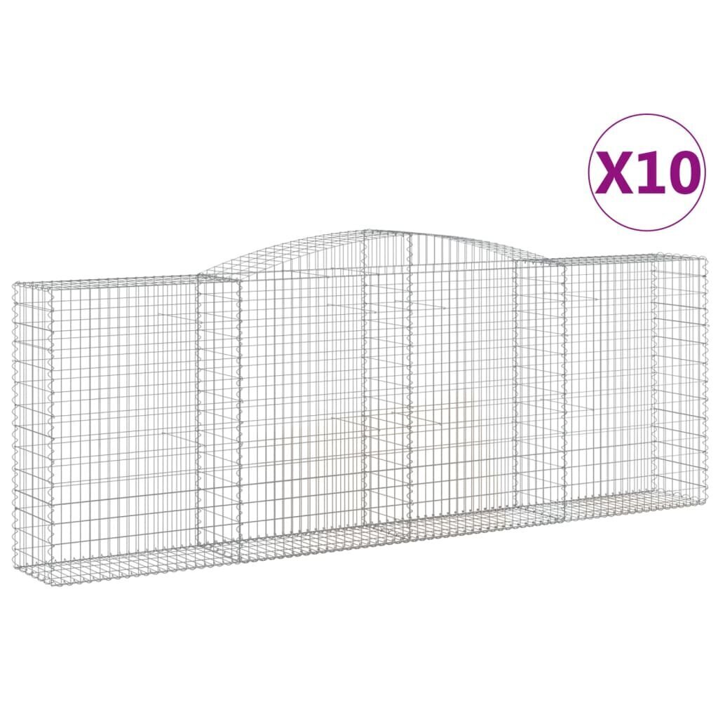 vidaXL Kaarevat kivikorit 10 kpl 400x50x140/160 cm galvanoitu rauta hinta ja tiedot | Aidat ja tarvikkeet | hobbyhall.fi