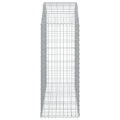 vidaXL Kaareva kivikori 150x50x120/140 cm galvanoitu rauta hinta ja tiedot | Aidat ja tarvikkeet | hobbyhall.fi