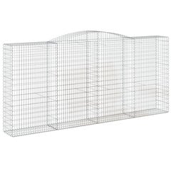 vidaXL Kaarevat kivikorit 5 kpl 400x50x180/200 cm galvanoitu rauta hinta ja tiedot | Aidat ja tarvikkeet | hobbyhall.fi