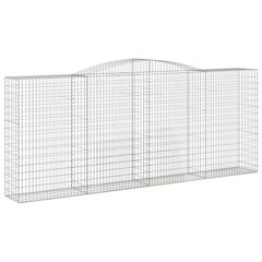 vidaXL Kaarevat kivikorit 4 kpl 400x50x160/180 cm galvanoitu rauta hinta ja tiedot | Aidat ja tarvikkeet | hobbyhall.fi