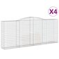 vidaXL Kaarevat kivikorit 4 kpl 400x50x160/180 cm galvanoitu rauta hinta ja tiedot | Aidat ja tarvikkeet | hobbyhall.fi