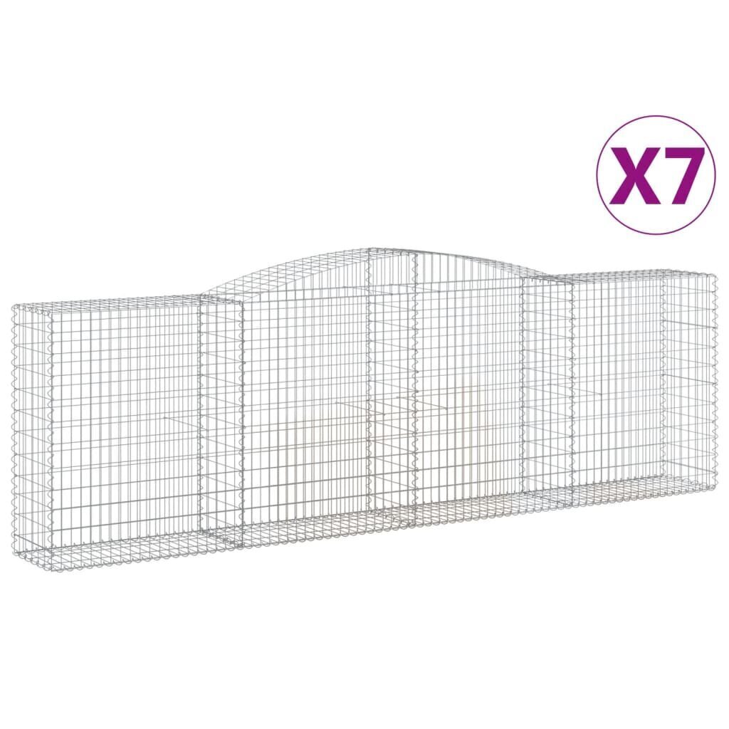 vidaXL Kaarevat kivikorit 7 kpl 400x50x120/140 cm galvanoitu rauta hinta ja tiedot | Aidat ja tarvikkeet | hobbyhall.fi