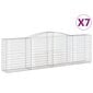 vidaXL Kaarevat kivikorit 7 kpl 400x50x120/140 cm galvanoitu rauta hinta ja tiedot | Aidat ja tarvikkeet | hobbyhall.fi