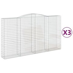 vidaXL Kaarevat kivikorit 3 kpl 400x50x220/240 cm galvanoitu rauta hinta ja tiedot | Aidat ja tarvikkeet | hobbyhall.fi