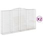 vidaXL Kaarevat kivikorit 2 kpl 400x50x220/240 cm galvanoitu rauta hinta ja tiedot | Aidat ja tarvikkeet | hobbyhall.fi