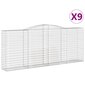 vidaXL Kaarevat kivikorit 9 kpl 400x50x160/180 cm galvanoitu rauta hinta ja tiedot | Aidat ja tarvikkeet | hobbyhall.fi