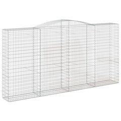 vidaXL Kaarevat kivikorit 2 kpl 400x50x200/220 cm galvanoitu rauta hinta ja tiedot | Aidat ja tarvikkeet | hobbyhall.fi