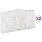 vidaXL Kaarevat kivikorit 2 kpl 400x50x200/220 cm galvanoitu rauta hinta ja tiedot | Aidat ja tarvikkeet | hobbyhall.fi