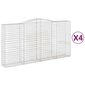 vidaXL Kaarevat kivikorit 4 kpl 400x50x200/220 cm galvanoitu rauta hinta ja tiedot | Aidat ja tarvikkeet | hobbyhall.fi