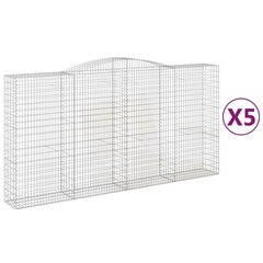 vidaXL Kaarevat kivikorit 5 kpl 400x50x200/220 cm galvanoitu rauta hinta ja tiedot | Aidat ja tarvikkeet | hobbyhall.fi