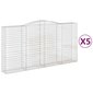 vidaXL Kaarevat kivikorit 5 kpl 400x50x200/220 cm galvanoitu rauta hinta ja tiedot | Aidat ja tarvikkeet | hobbyhall.fi