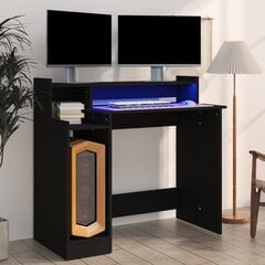 vidaXL Työpöytä LED-valoilla musta 97x45x90 cm tekninen puu hinta ja tiedot | Tietokonepöydät ja työpöydät | hobbyhall.fi