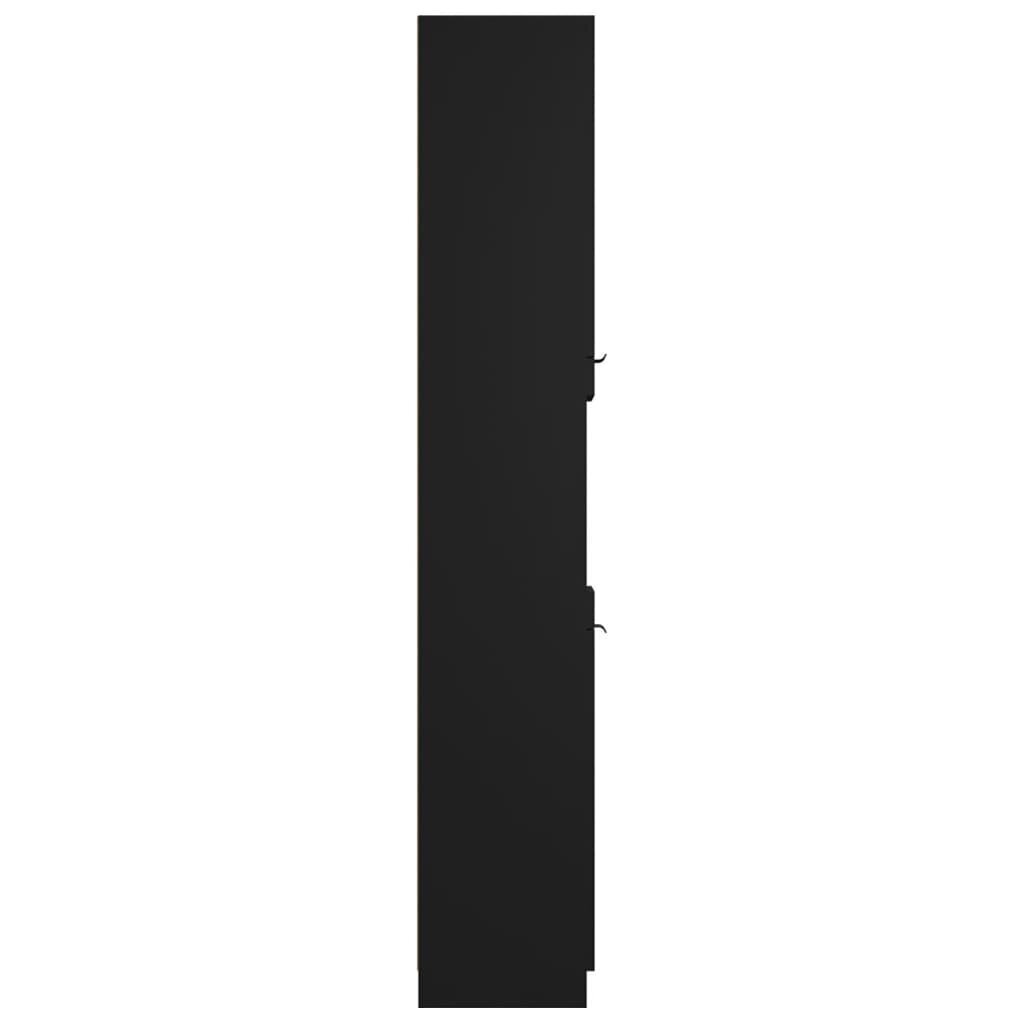 vidaXL Kylpyhuoneen kaappi musta 32x34x188,5 cm tekninen puu hinta ja tiedot | Olohuoneen kaapit ja lipastot | hobbyhall.fi