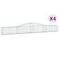 vidaXL Kaarevat kivikorit 4 kpl 400x30x40/60 cm galvanoitu rauta hinta ja tiedot | Aidat ja tarvikkeet | hobbyhall.fi