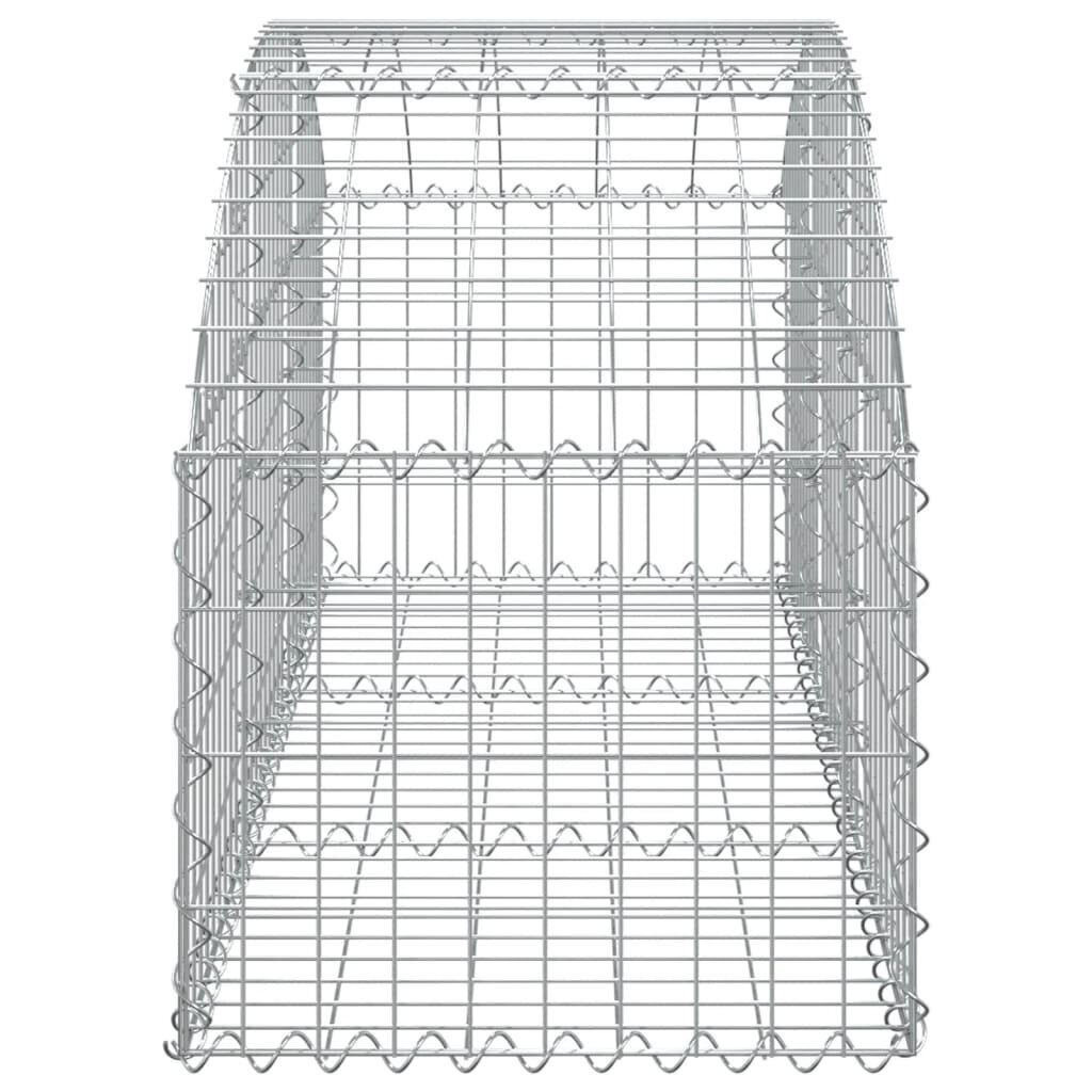 vidaXL Kaareva kivikori 150x50x40/60 cm galvanoitu rauta hinta ja tiedot | Aidat ja tarvikkeet | hobbyhall.fi