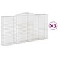 vidaXL Kaarevat kivikorit 3 kpl 400x50x200/220 cm galvanoitu rauta hinta ja tiedot | Aidat ja tarvikkeet | hobbyhall.fi