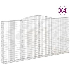 vidaXL Kaarevat kivikorit 4 kpl 400x30x200/220 cm galvanoitu rauta hinta ja tiedot | Aidat ja tarvikkeet | hobbyhall.fi