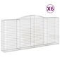 vidaXL Kaarevat kivikorit 6 kpl 400x50x180/200 cm galvanoitu rauta hinta ja tiedot | Aidat ja tarvikkeet | hobbyhall.fi