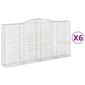 vidaXL Kaarevat kivikorit 6 kpl 400x50x200/220 cm galvanoitu rauta hinta ja tiedot | Aidat ja tarvikkeet | hobbyhall.fi