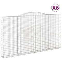 vidaXL Kaarevat kivikorit 6 kpl 400x30x220/240 cm galvanoitu rauta hinta ja tiedot | Aidat ja tarvikkeet | hobbyhall.fi