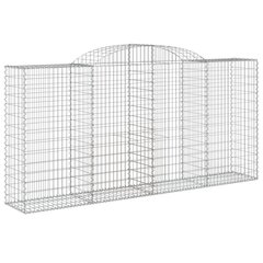 vidaXL Kaarevat kivikorit 2 kpl 300x50x140/160 cm galvanoitu rauta hinta ja tiedot | Aidat ja tarvikkeet | hobbyhall.fi