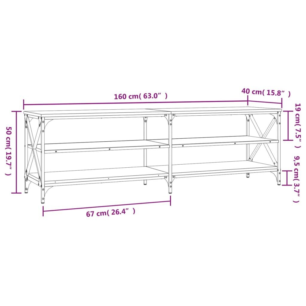 vidaXL TV-taso savutammi 160x40x50 cm tekninen puu hinta ja tiedot | TV-tasot | hobbyhall.fi