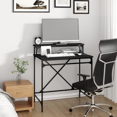 vidaXL Työpöytä musta 80x50x90 cm tekninen puu ja rauta hinta ja tiedot | Tietokonepöydät ja työpöydät | hobbyhall.fi