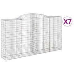 vidaXL Kaarevat kivikorit 7 kpl 300x50x160/180 cm galvanoitu rauta hinta ja tiedot | Aidat ja tarvikkeet | hobbyhall.fi