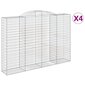 vidaXL Kaarevat kivikorit 4 kpl 300x50x200/220 cm galvanoitu rauta hinta ja tiedot | Aidat ja tarvikkeet | hobbyhall.fi