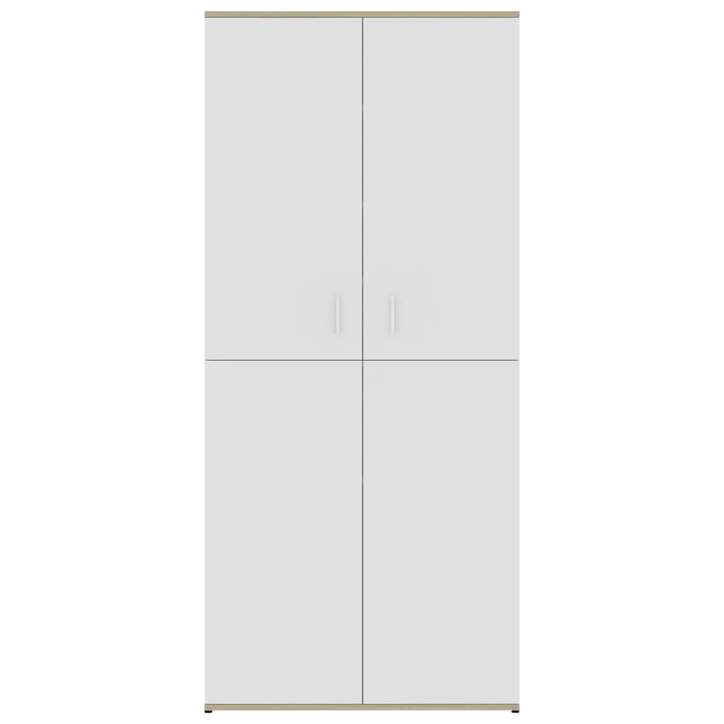 vidaXL Kenkäkaappi valkoinen ja Sonoma-tammi 80x39x178 cm lastulevy hinta ja tiedot | Kenkäkaapit ja -hyllyt | hobbyhall.fi