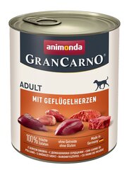 Animonda GranCarno aikuisille koirille sian- ja siipikarjansydämellä, 800 g hinta ja tiedot | Animonda Lemmikit | hobbyhall.fi