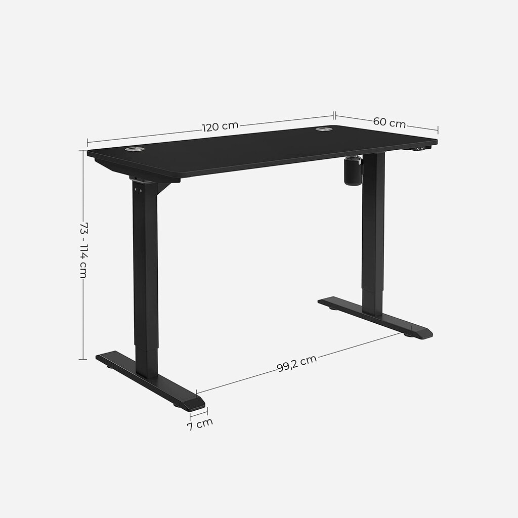 Säädettävä pöytä Vasagel, musta hinta ja tiedot | Tietokonepöydät ja työpöydät | hobbyhall.fi