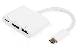 Vivanco adapteri USB-C - HDMI 3in1, valkoinen hinta ja tiedot | Adapterit | hobbyhall.fi