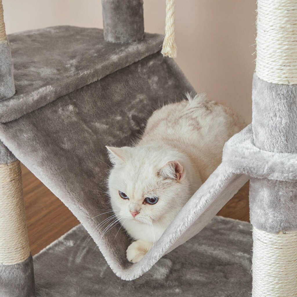 Kissan kiipeilypuu Feandrea, harmaa hinta ja tiedot | Raapimispuut ja kiipeilypuut | hobbyhall.fi