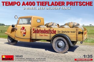 Liimattava malli MiniArt 38045 Tempo A400 Tieflader Pritsche 3-Wheel Beer Delivery Truck 1/35 hinta ja tiedot | Koottavat pienoismallit | hobbyhall.fi