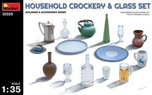 Liimattava malli MiniArt 35559 Household Crockery & Glass Set 1/35 hinta ja tiedot | Koottavat pienoismallit | hobbyhall.fi
