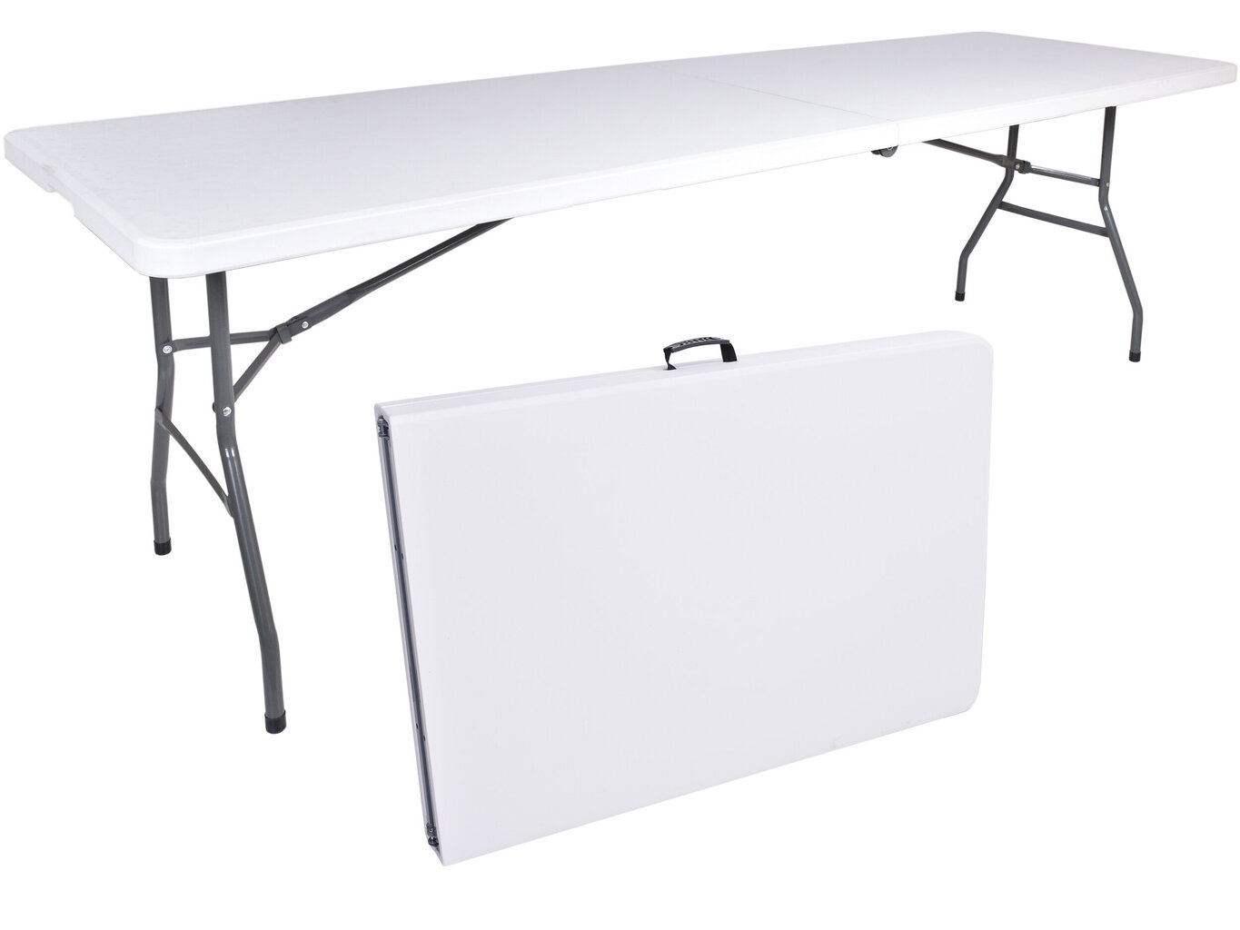 Kokoontaitettava ruokapöytä - Impro, 240 cm, valkoinen hinta ja tiedot | Puutarhapöydät | hobbyhall.fi