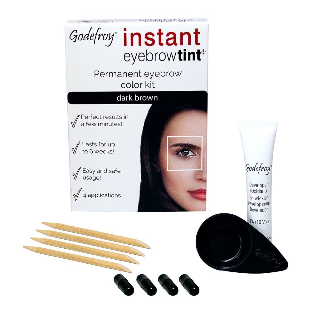 Kulmakarvojen maalaussetti GODEFROY INSTANT EYEBROW TINT, Dark Brown hinta ja tiedot | Kulmavärit ja kulmakynät | hobbyhall.fi