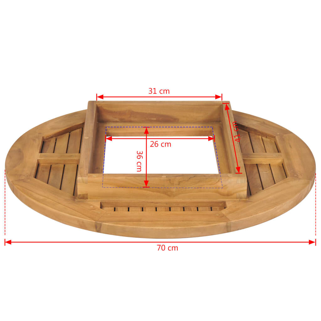 vidaXL Olutkori Pöytälevy Tiikki 70 cm hinta ja tiedot | Työtasot | hobbyhall.fi