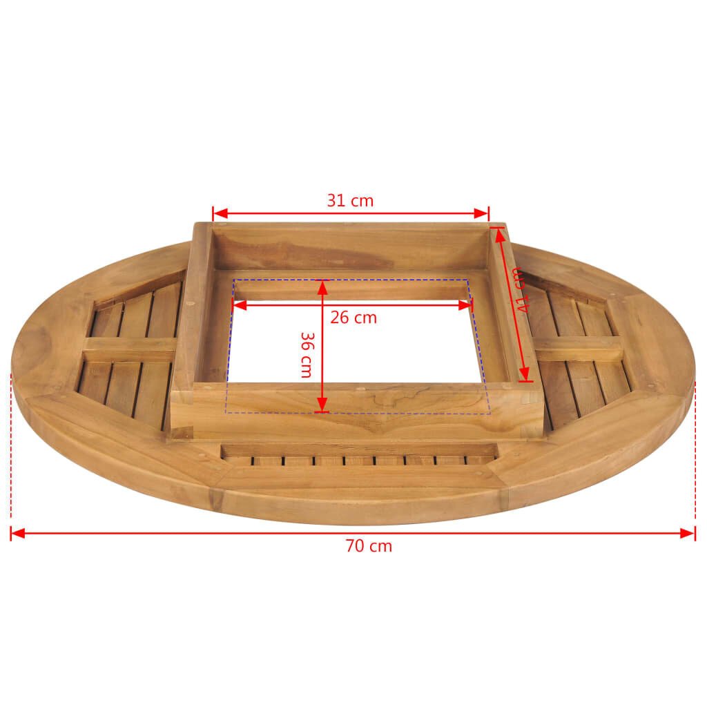 vidaXL Olutkori Pöytälevy Tiikki 70 cm hinta ja tiedot | Työtasot | hobbyhall.fi