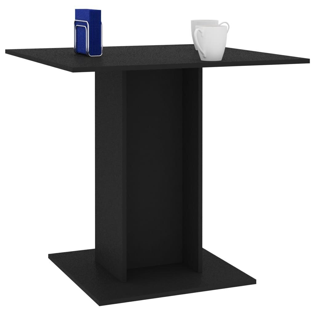 vidaXL Ruokapöytä musta 80x80x75 cm lastulevy hinta ja tiedot | Ruokapöydät | hobbyhall.fi