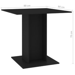 vidaXL Ruokapöytä musta 80x80x75 cm lastulevy hinta ja tiedot | Ruokapöydät | hobbyhall.fi